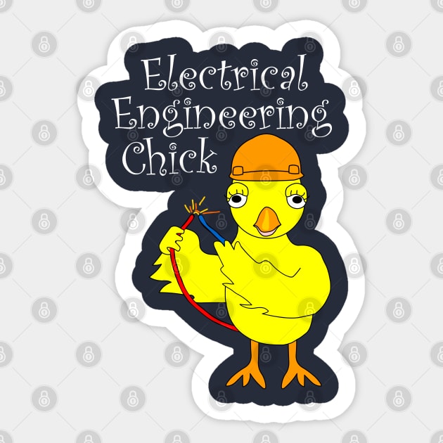 Electrical Engineering Chick White Text Sticker by Barthol Graphics